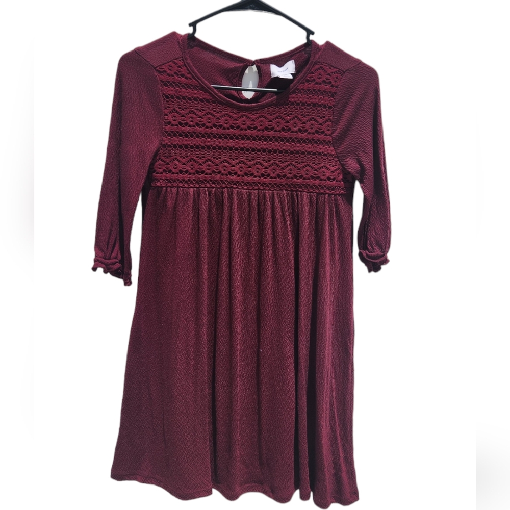 Old Navy Marron lace accent youth dress size 8